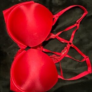 Victoria's Secret Red Satin Underwire Bra